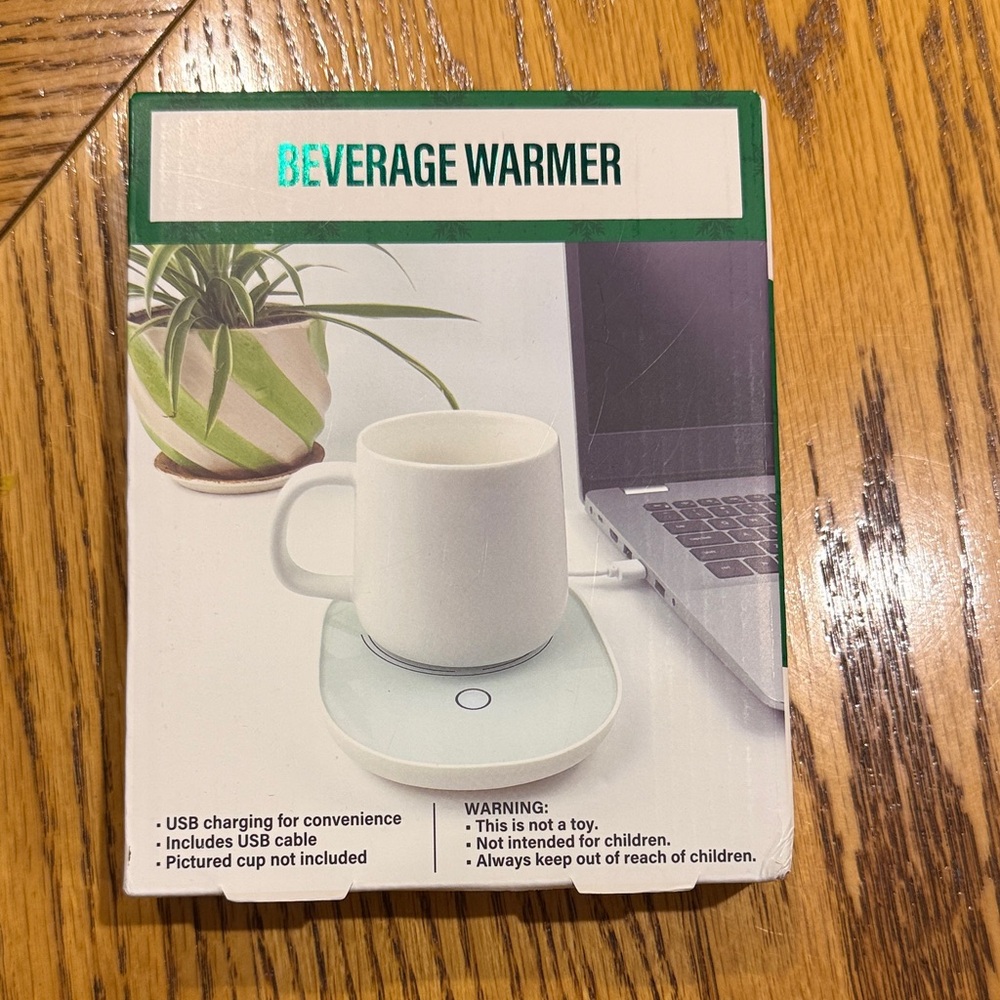 Beverage Warmer with USB Charging - White